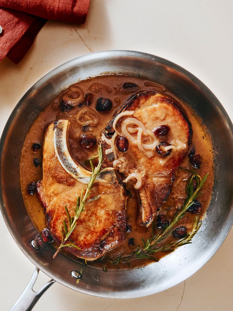 Rosemary and Dried Cherry Pork Chops