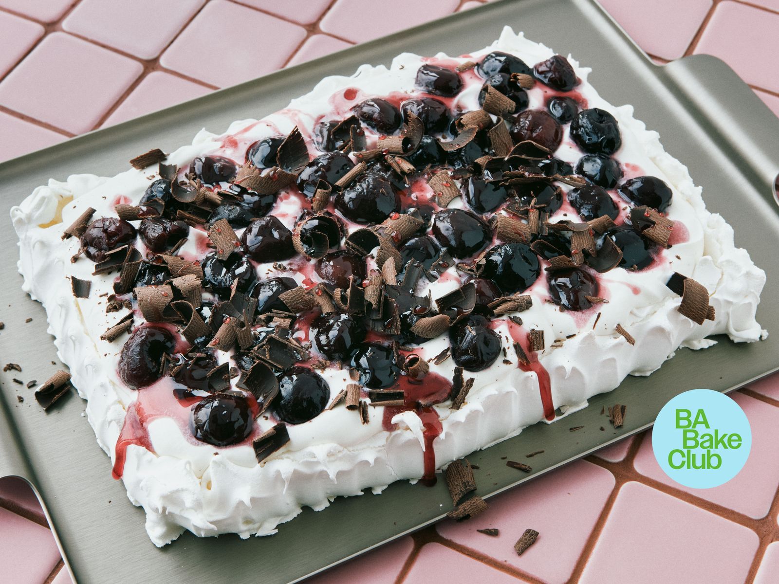 Boozy Cherry and Chocolate Pavlova