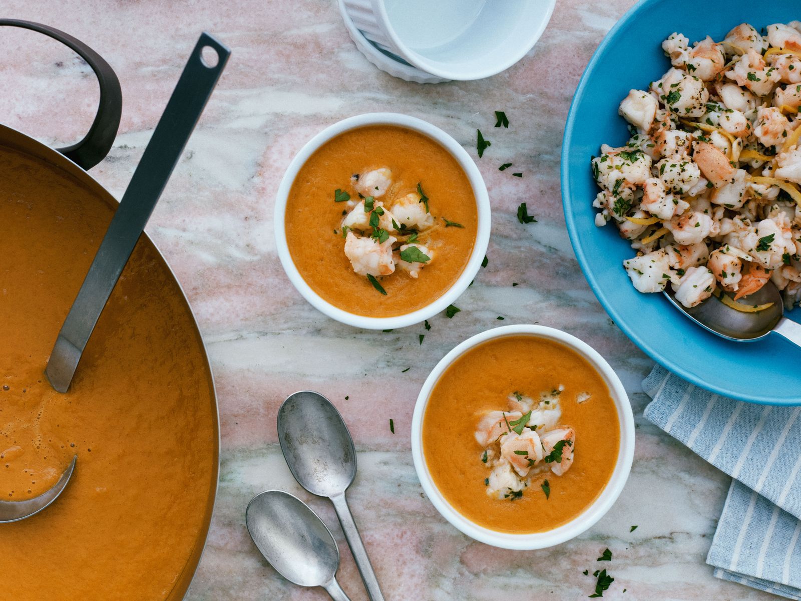 Shrimp Scampi Bisque