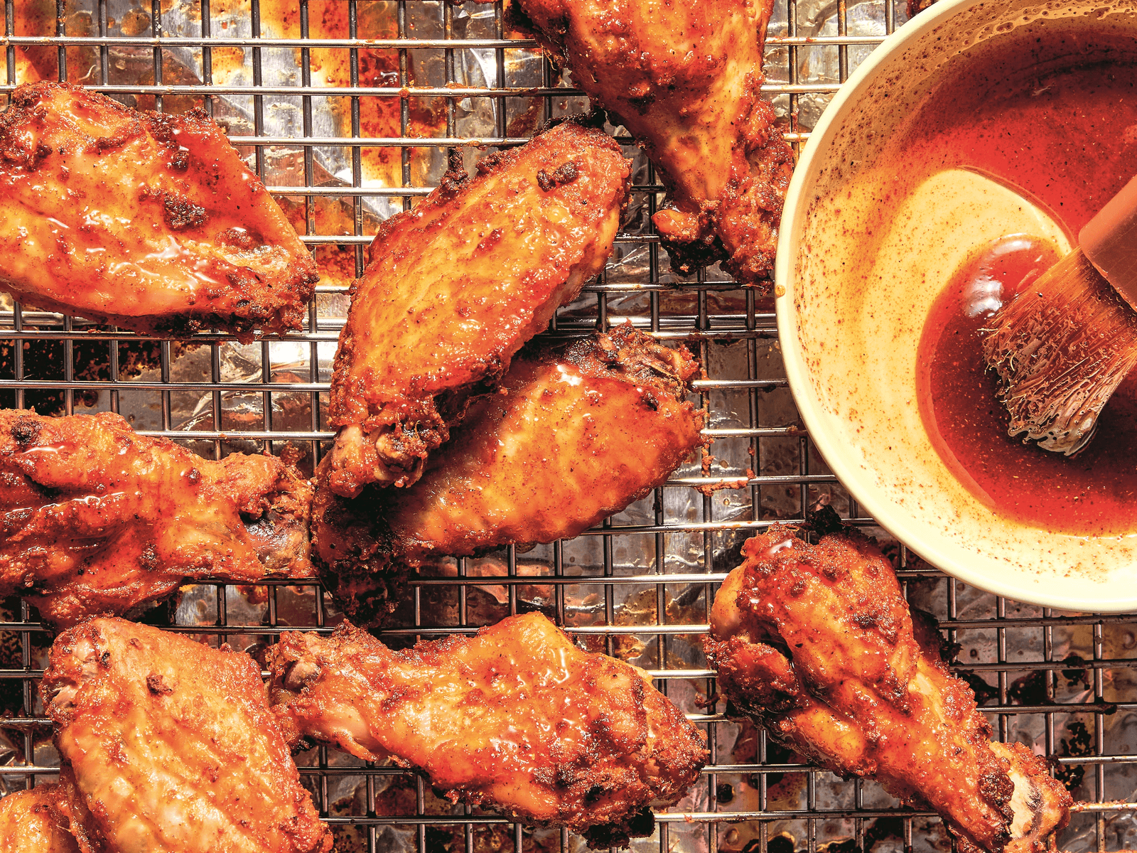 Crispy Baked Wings With Berbere Honey Glaze and Fried Garlic